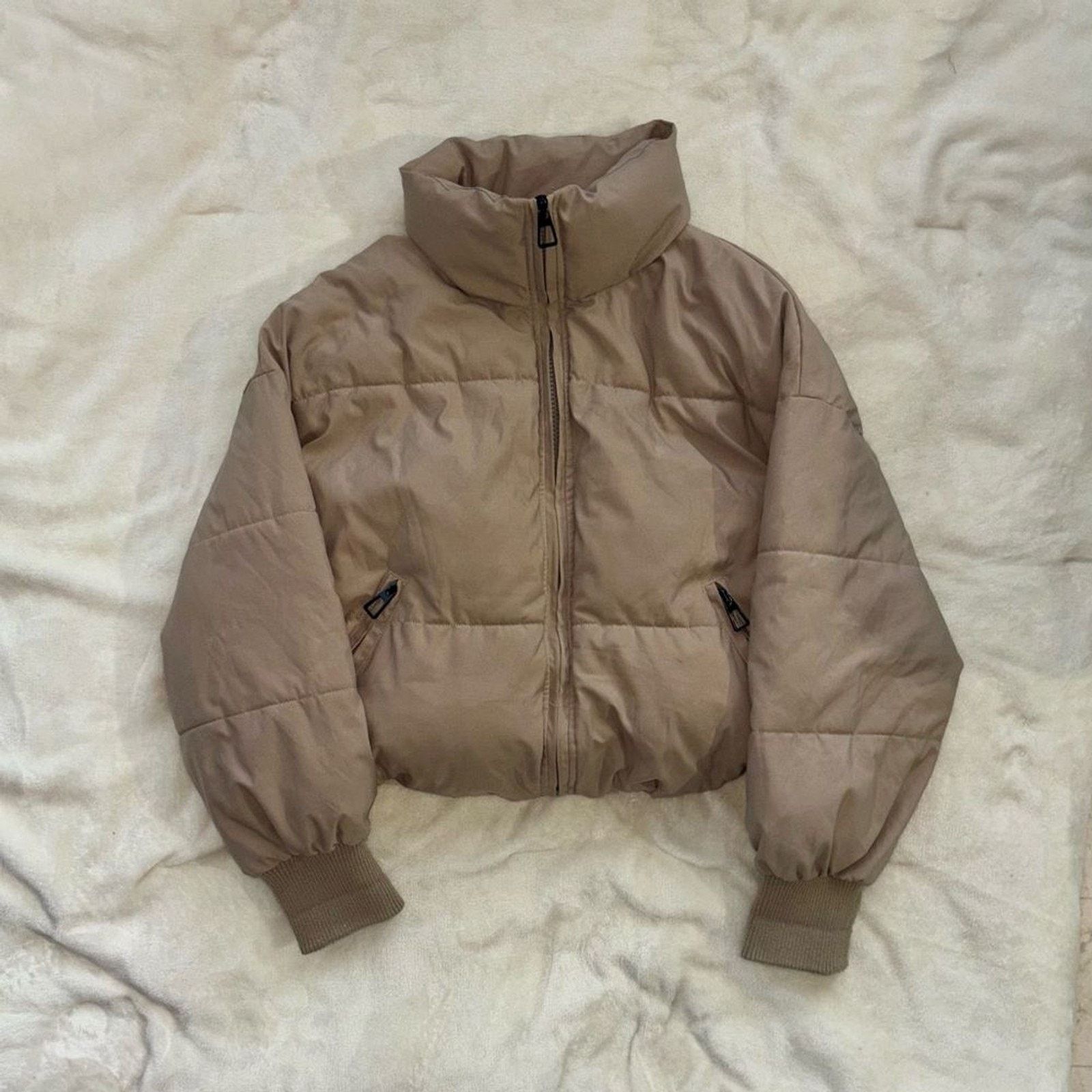 & Other Stories Tan Puffer Coat Small Cozy Winter Jacket Size S / US 4 / IT 40 - 7 Thumbnail