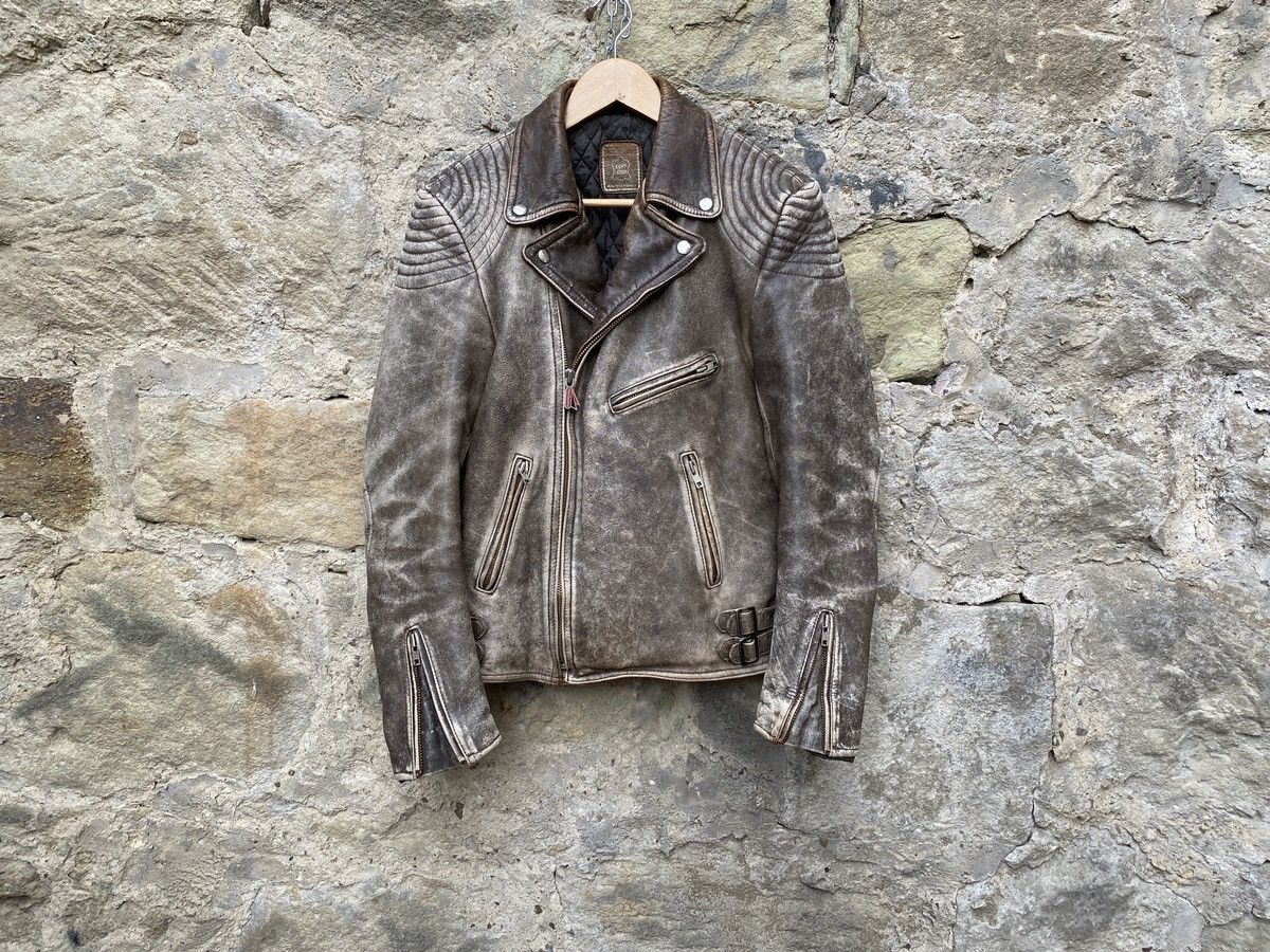 Rare Vintage 80s True Punk Distressed Leather Biker Jacket