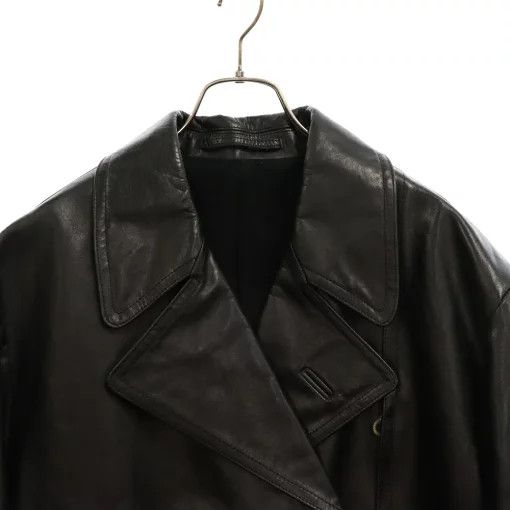 Yohji Yamamoto POUR HOMME 9aw archive cow leather belt coat HY-J08-735 Size US M / EU 48-50 / 2 - 3 Thumbnail