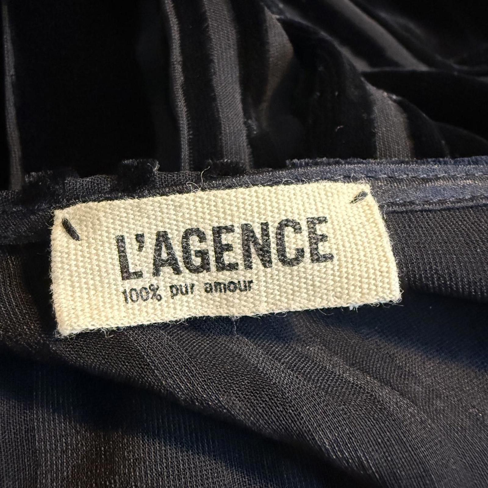 L'AGENCE L'Agence Black Striped Velvet Wrap Dress Size S Size S / US 4 / IT 40 - 3 Thumbnail