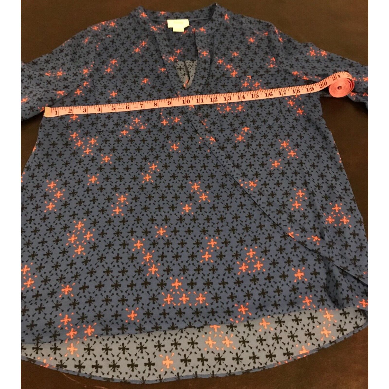 Anthropologie Anthropologie Maeve Eva Blue Long Sleeves Faux Wrap Blouse Size M / US 6-8 / IT 42-44 - 7 Thumbnail