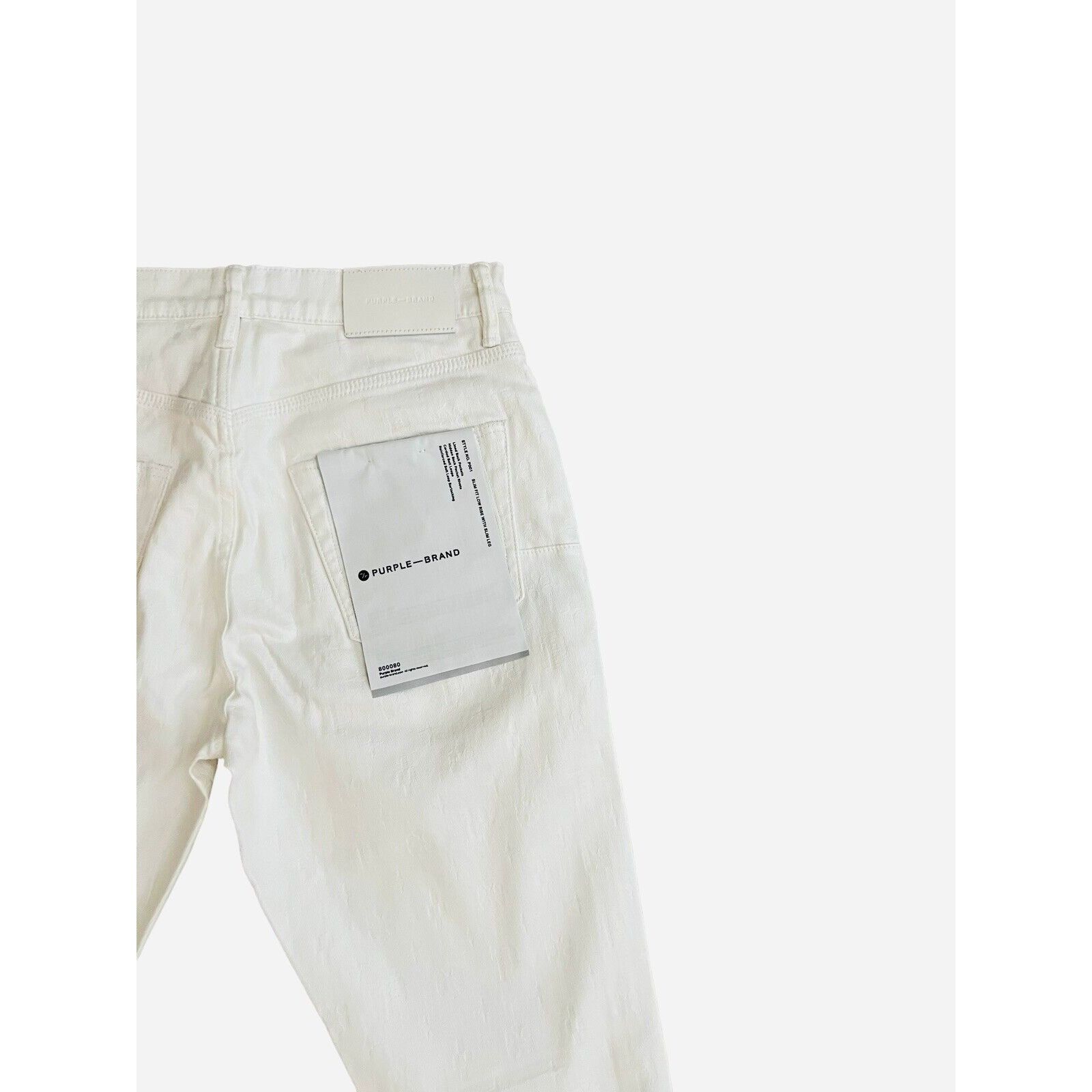 Purple × Purple Brand Purple Brand Jeans Mens Jacquard Slim Fit White Size 29/32 Size US 29 - 5 Thumbnail