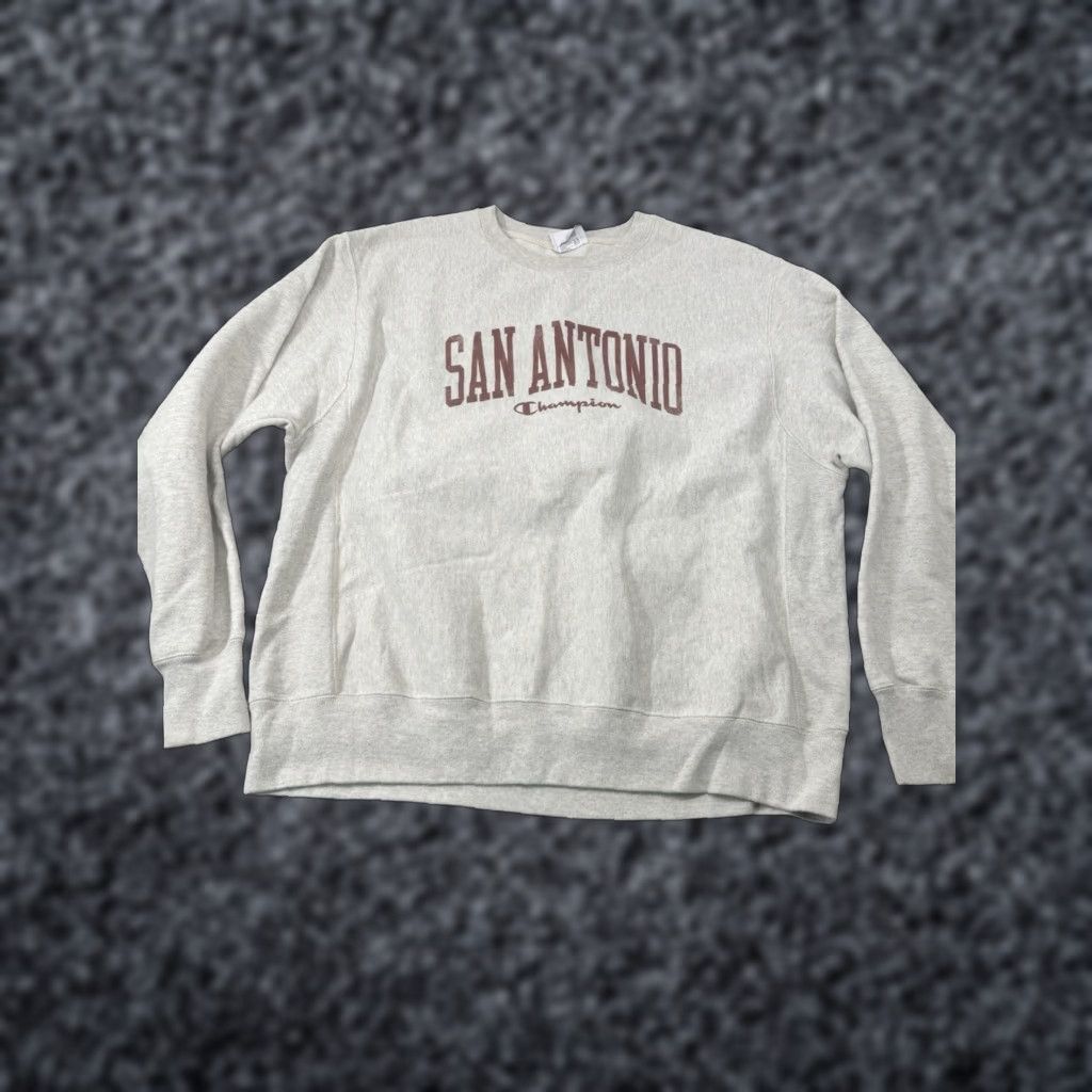 Champion VINTAGE Champion Reverse Weave Sweatshirt Mens XL Pullover San Antonio Gray Graphic Print Crewneck Size US XL / EU 56 / 4 - 1 Thumbnail