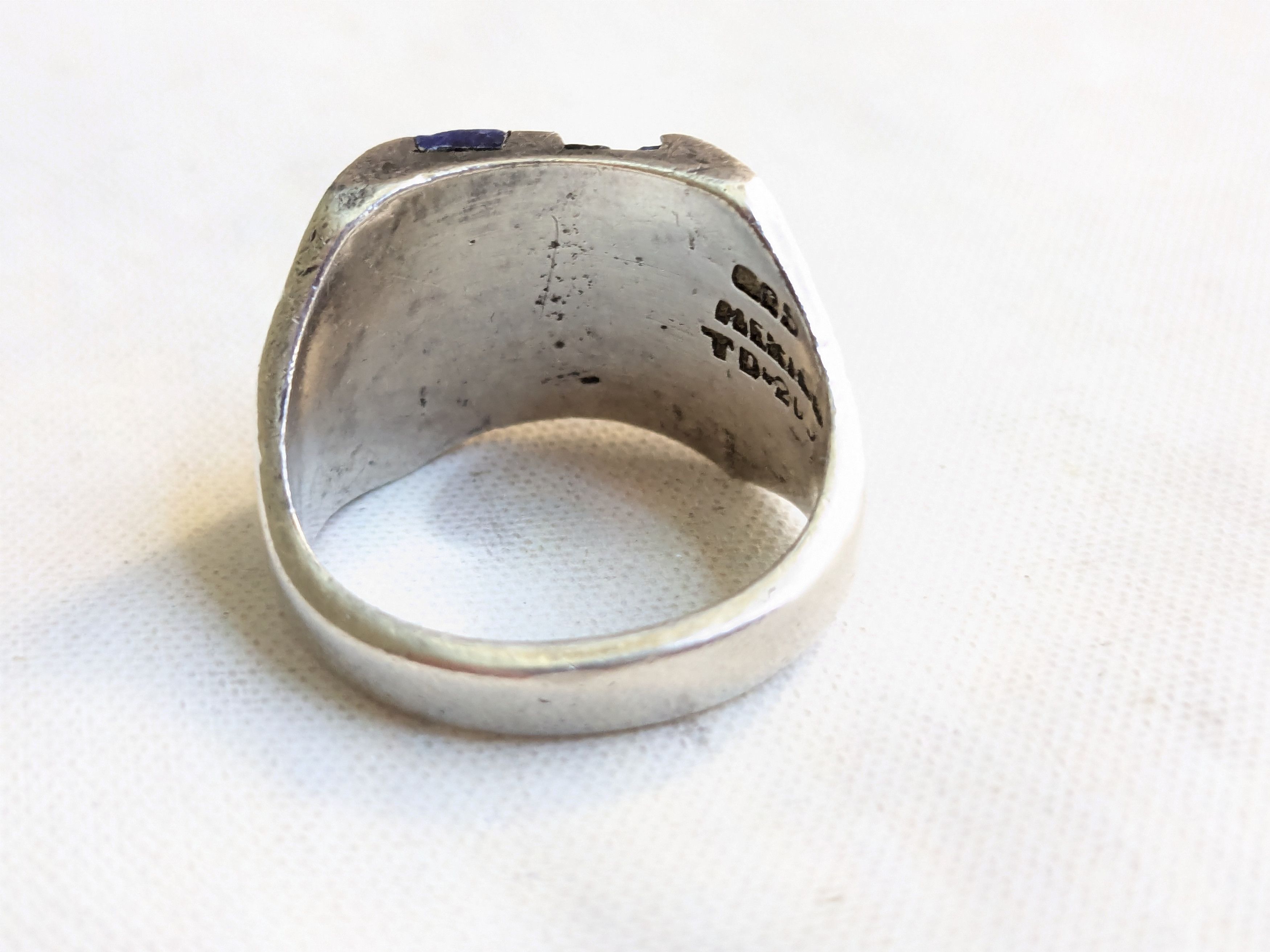 Jewelry Vintage Sterling Silver Ring Sodalite Taxco 9.75 Mexico Size ONE SIZE - 6 Thumbnail