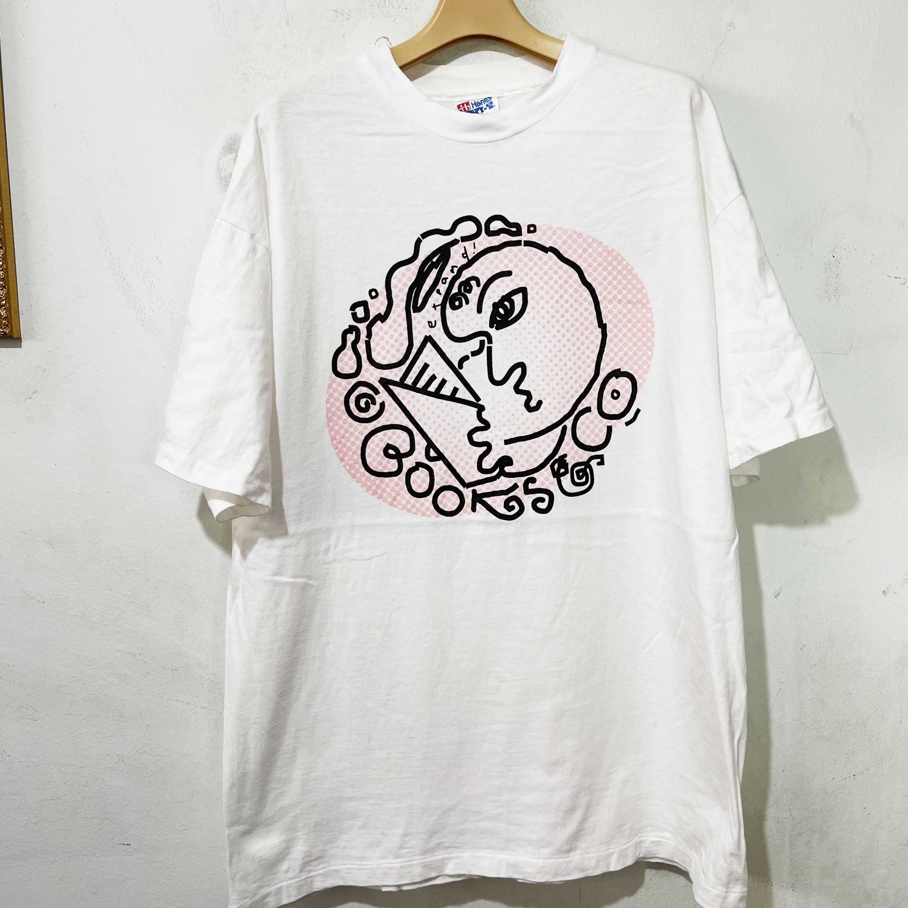 Vintage Vintage 90s Abstract Face T-Shirt Size US L / EU 52-54 / 3 - 1 Thumbnail