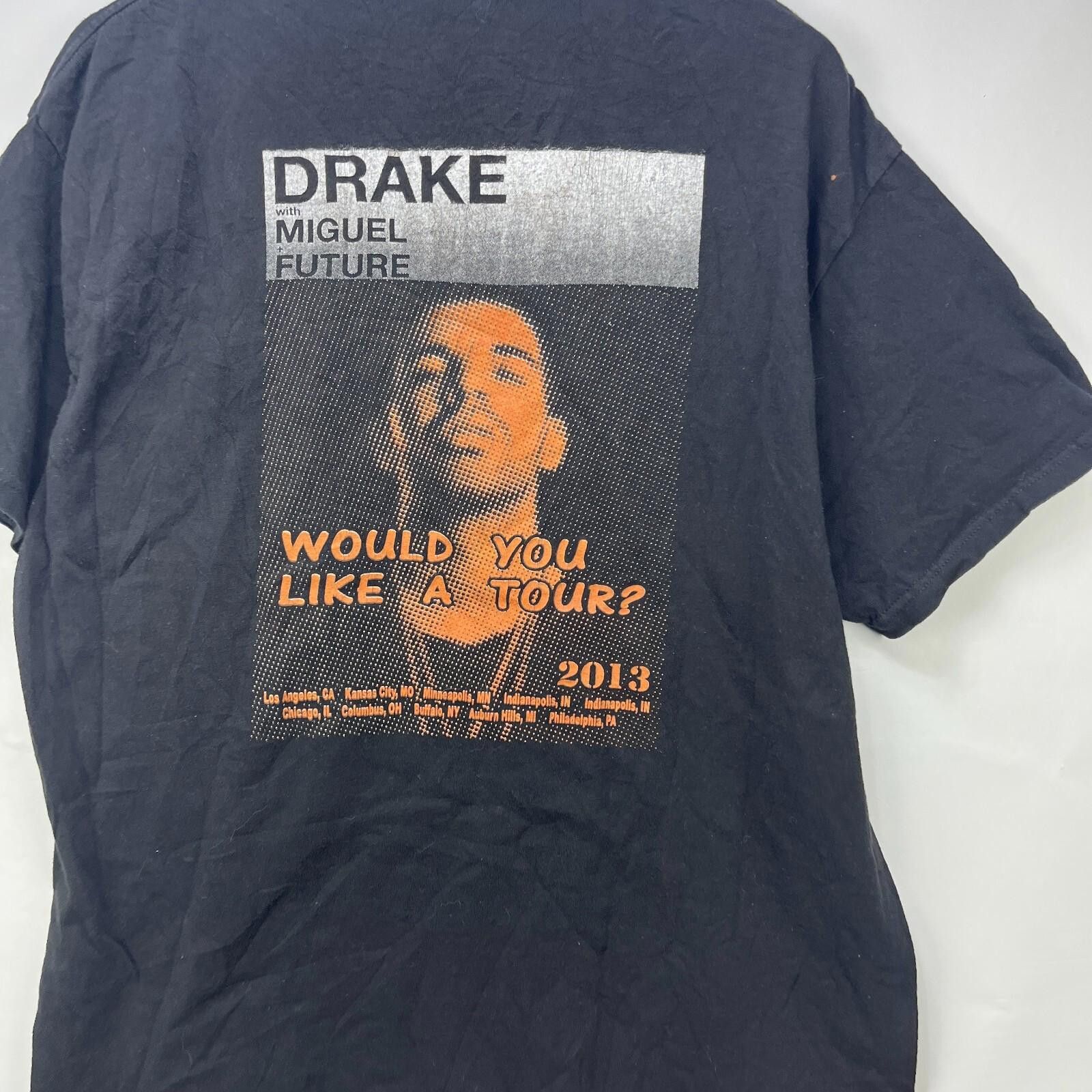October's Very Own Drake Would You Like A Tour 2013 OVO Owl T Shirt XL Rap Size US XL / EU 56 / 4 - 2 Thumbnail