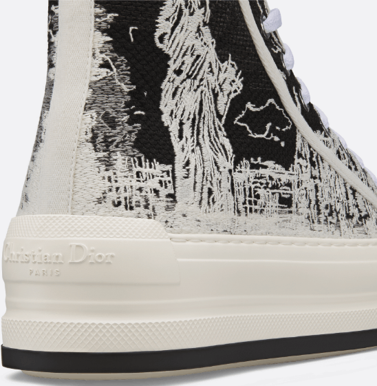 Dior o1w1db10625 High-Top Platform Sneakers in White/Black Size US 6 / IT 36 - 3 Thumbnail