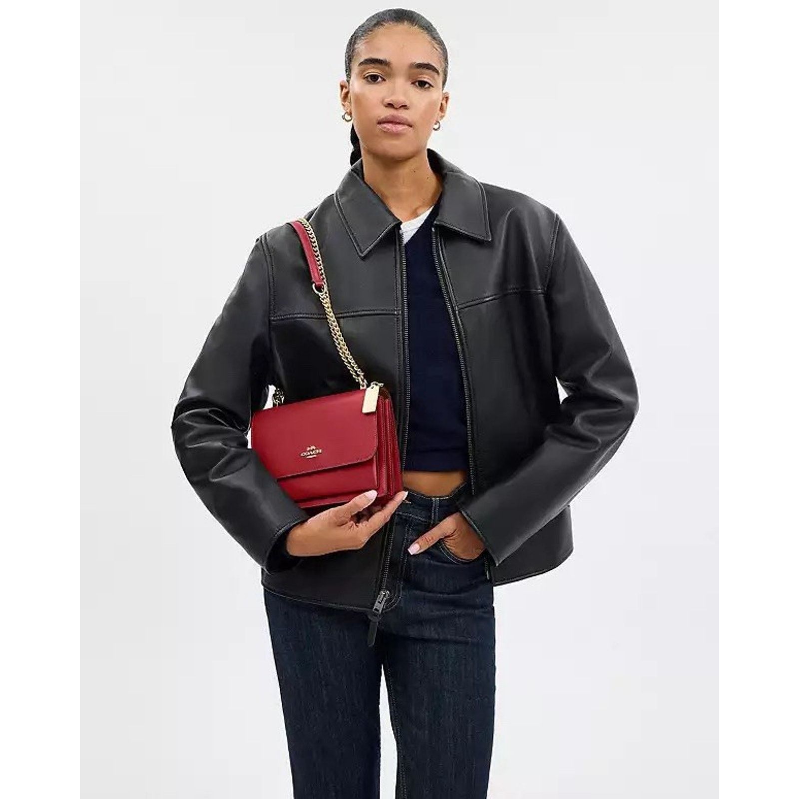 Coach NWT Coach Klare Crossbody Bag Leather CBI97 Gold/True Red Size ONE SIZE - 11 Thumbnail