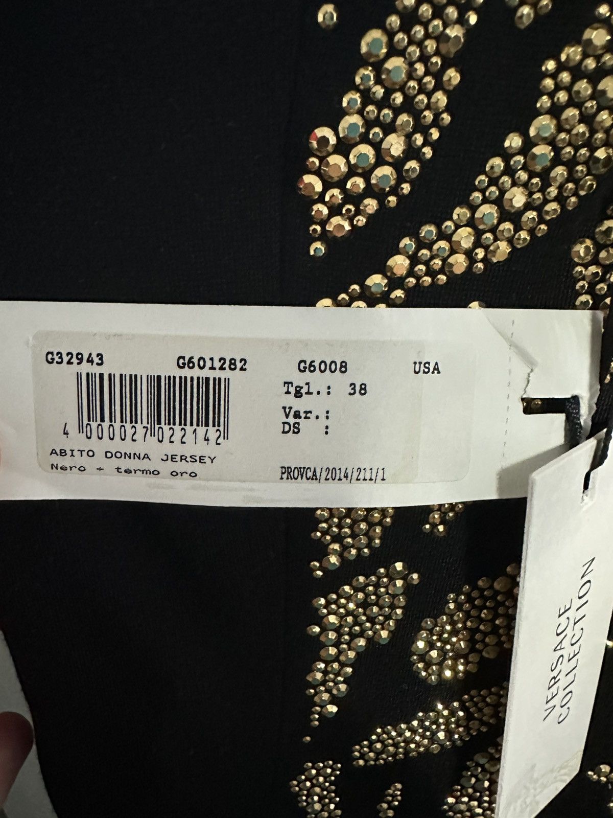 Versace Versace Donatella Era Black & Gold Crystal Mini Dress Size XS / US 0-2 / IT 36-38 - 4 Thumbnail