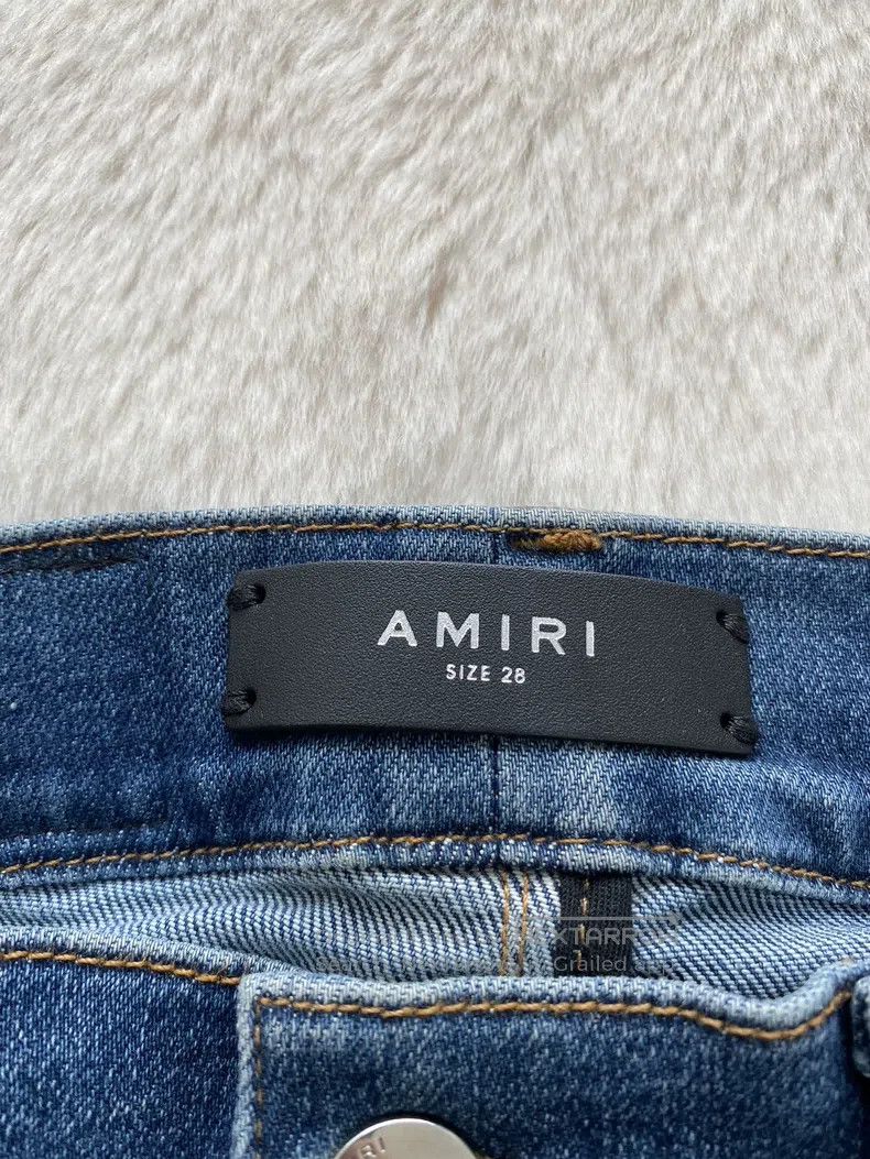 Amiri Amiri Size 28 Washed blue and blue split leather 16AW MX1 j Size US 28 / EU 44 - 2 Thumbnail