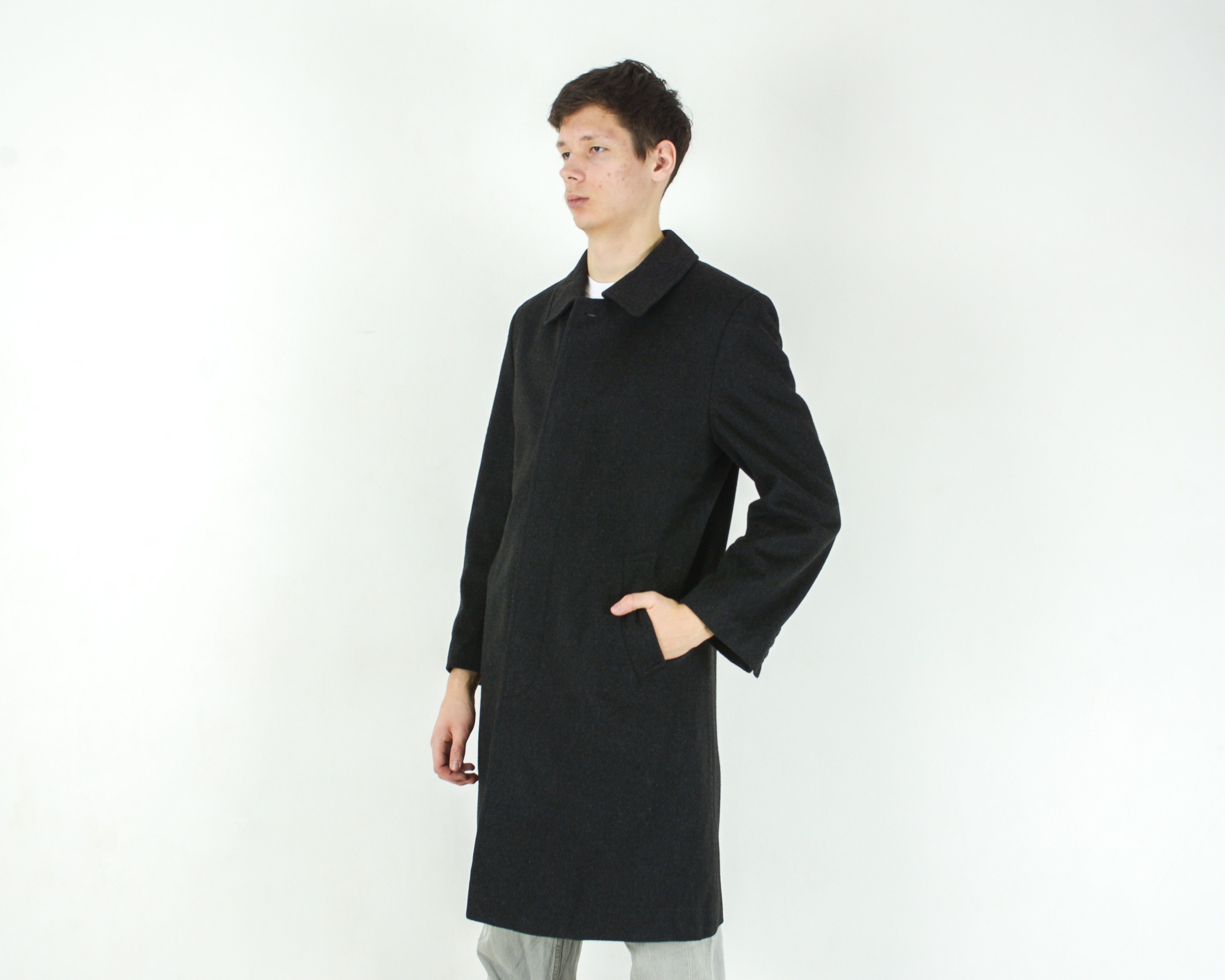 Vintage Weyrer Loden L Wool Trench Jacket Over Coat Winter Mac Warm Size US L / EU 52-54 / 3 - 2 Thumbnail