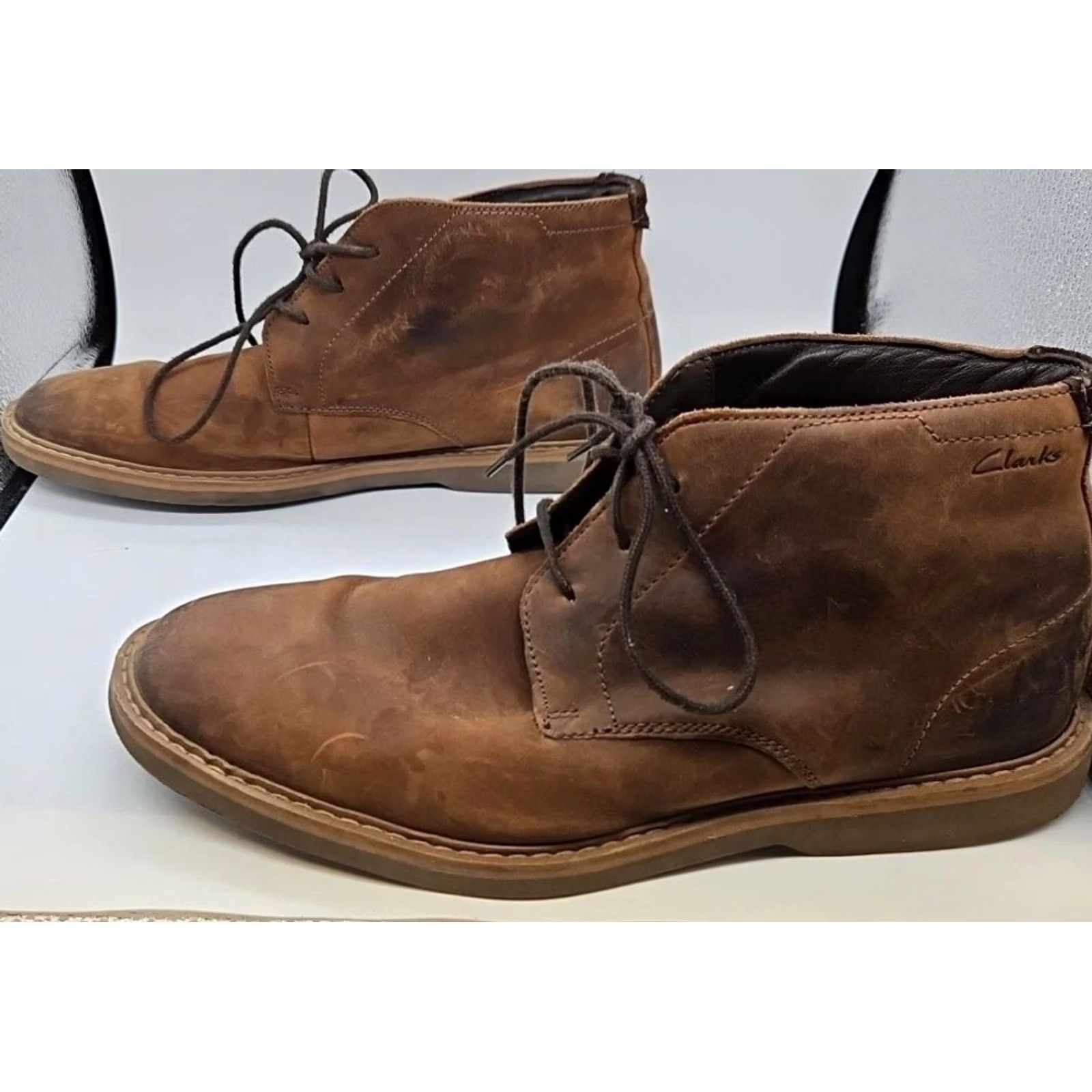 Clarks Clarks Bushacre 2 Chukka Boots Mens 9 Brown Leather Lace Up Casual Comfort Size US 9 / EU 42 - 5 Thumbnail
