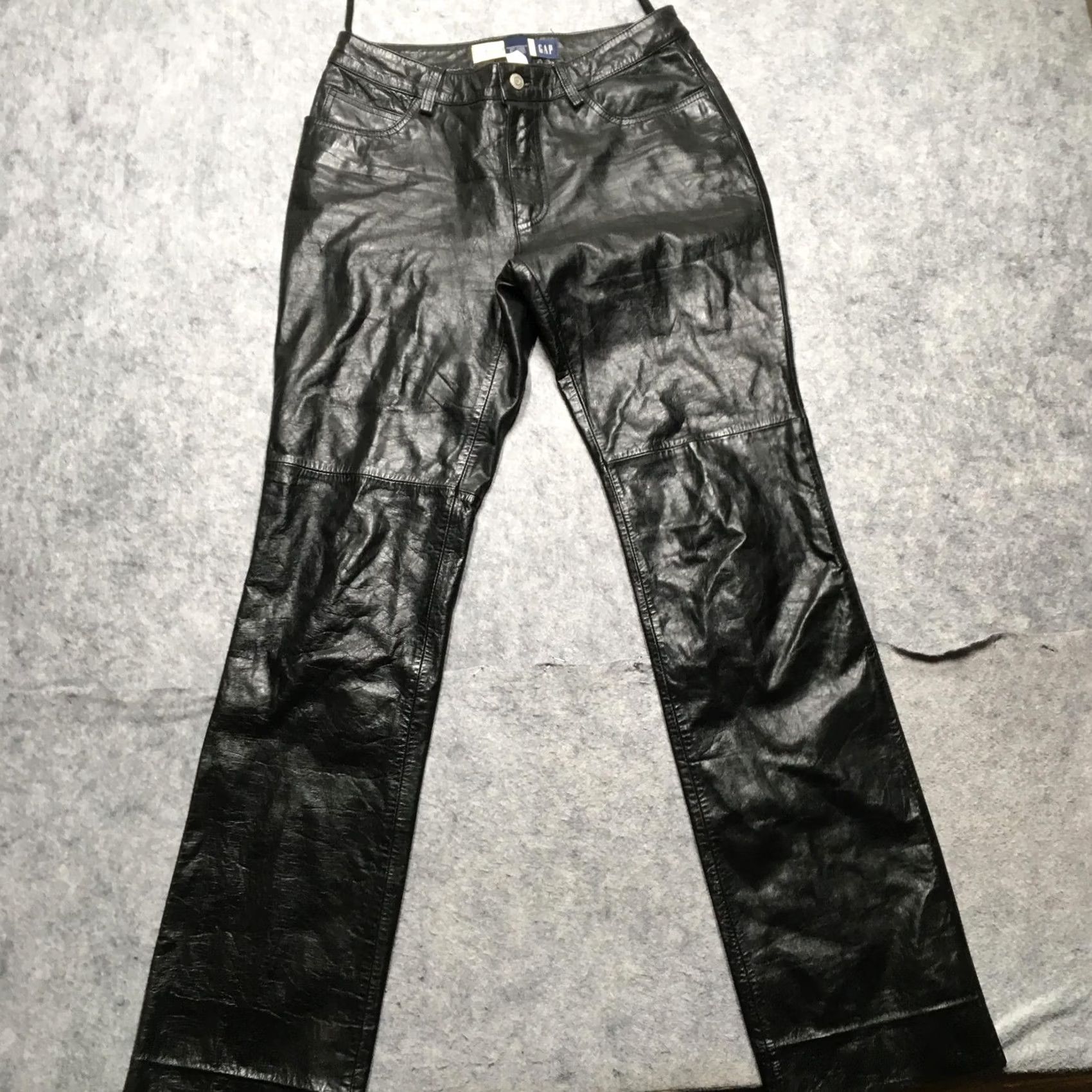 Gap VTG Gap Boot Cut Leather Pants Womens 6 Black Lined Five Pocket Dressy Pants Jeans Size 28" / US 6 / IT 42 - 2 Thumbnail