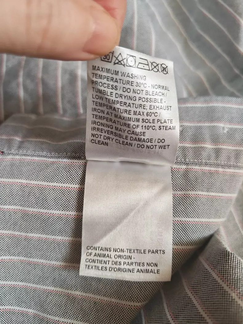 Thom Browne size1 Gray striped Oxford long-sleeved shirt