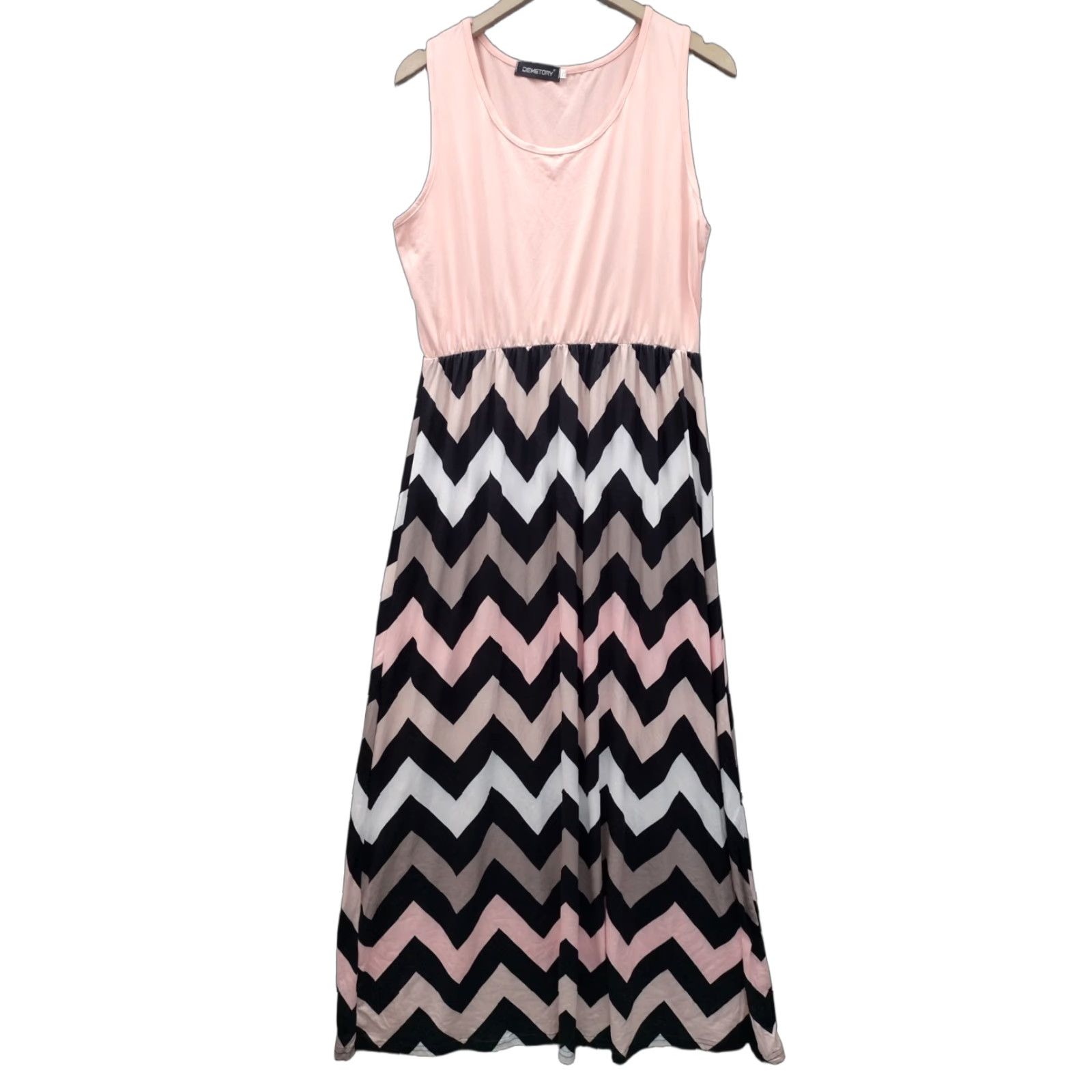 Vintage Demetory Women`s Boho Empire Chevron Tank Top Casual Maxi Long Dress 2XL Size XXL / US 16-18 / IT 52-54 - 1 Thumbnail
