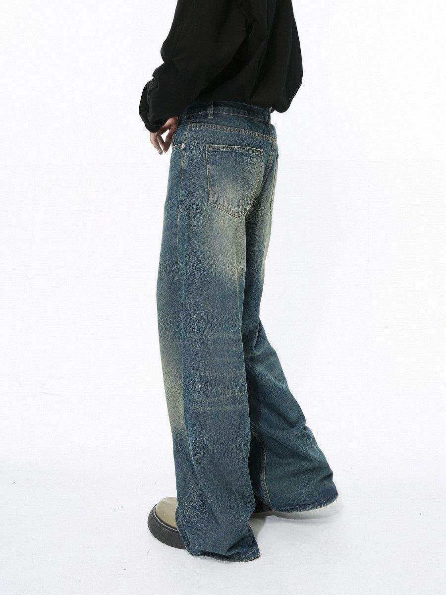Vintage Men's Japanese retro blue casual wide-leg straight jeans Size US 32 / EU 48 - 4 Thumbnail