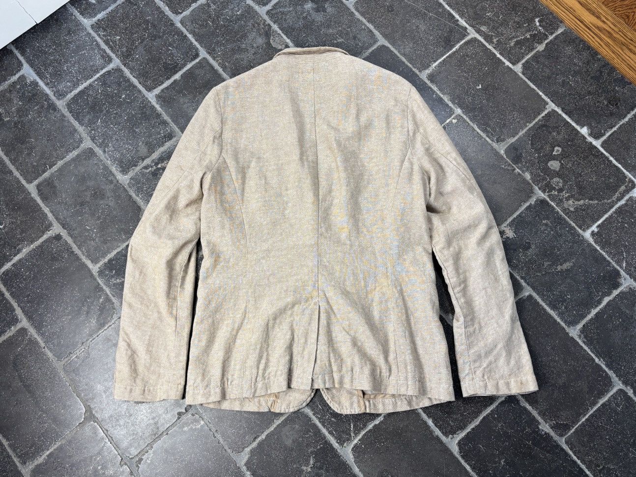 Japanese Brand 1990s Vintage Linen Blazer Suit Jacket Jungle Storm Japan Size 34R - 17 Thumbnail