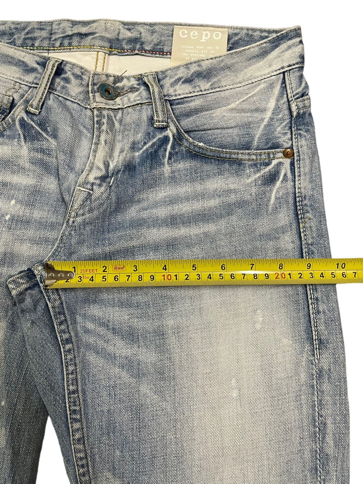 14th Addiction Vintage Y2K Japanese Faded Wash Whisker Painted Distressed Size US 31 - 13 Thumbnail