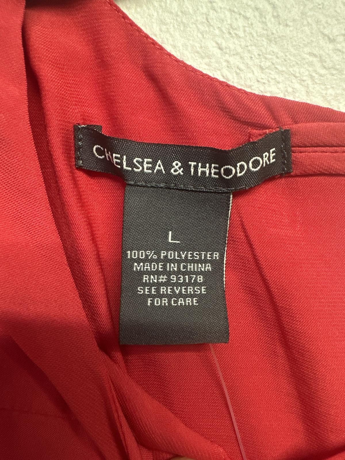 Other Chelsea & Theodore Large Red Long Sleeve Blouse Size L / US 10 / IT 46 - 2 Thumbnail