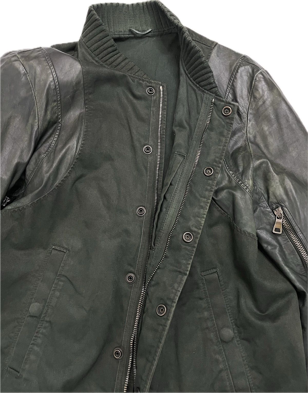 Balmain DECARNIN Balmain SS11 LEATHER AND CANVAS Teddy Jacket RARE Size US M / EU 48-50 / 2 - 2 Thumbnail