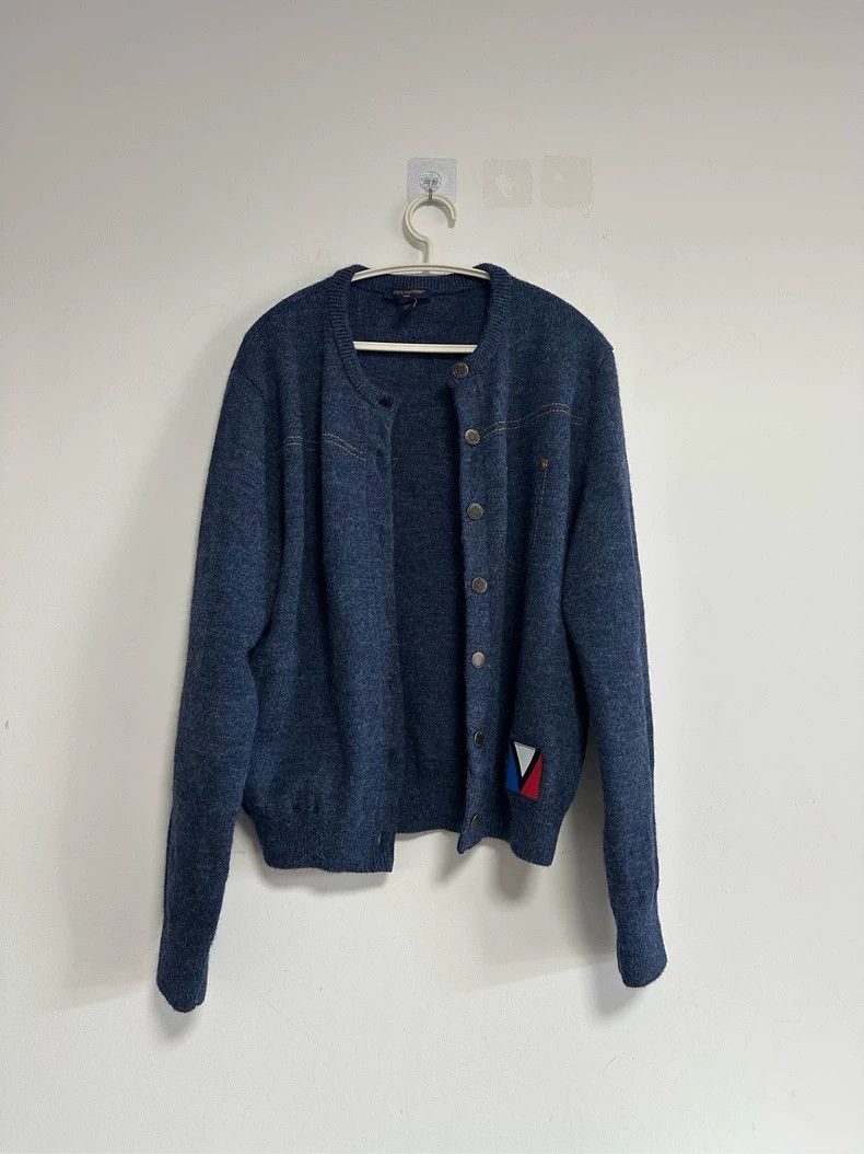 Louis Vuitton New Blue Cardigan Wool Sweater - dmc Size US L / EU 52-54 / 3 - 1 Thumbnail