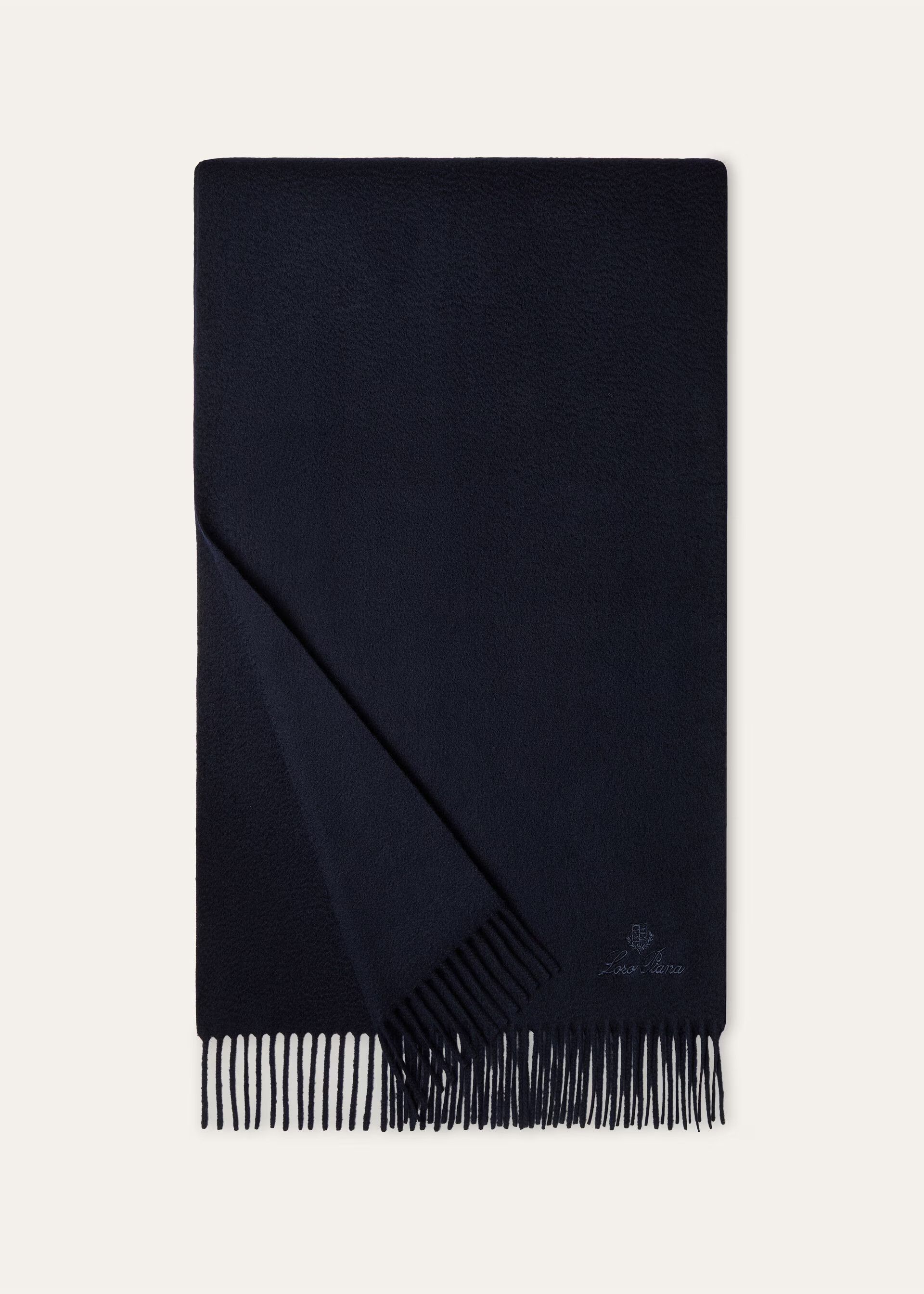 Loro Piana LORO PIANA solid navy blue pure cashmere classic scarf Size ONE SIZE - 1 Thumbnail
