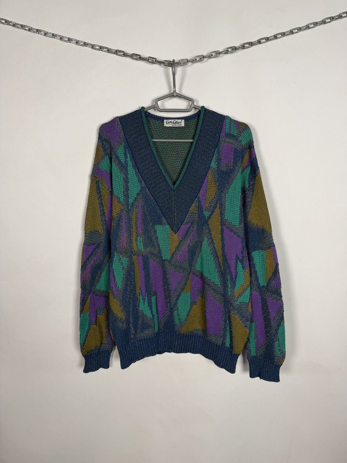 Carlo Colucci Carlo Colucci Moda Uomo Vintage V-Neck Knit Sweater Size 54 Size US L / EU 52-54 / 3 - 1 Thumbnail