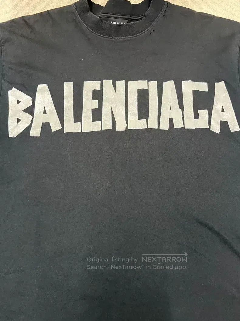 Balenciaga Balenciaga Letter Printed Worn Short Sleeve Round Neck T-S Size S / US 4 / IT 40 - 3 Thumbnail