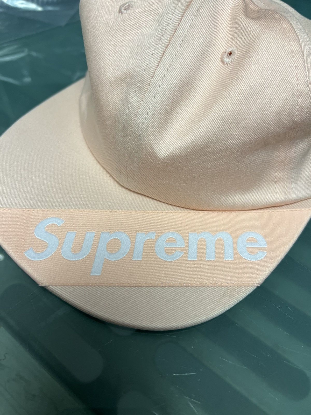 Supreme SS18 Supreme Visor Label 6-Panel Cap Hat Light Peach 2018 Size ONE SIZE - 5 Thumbnail