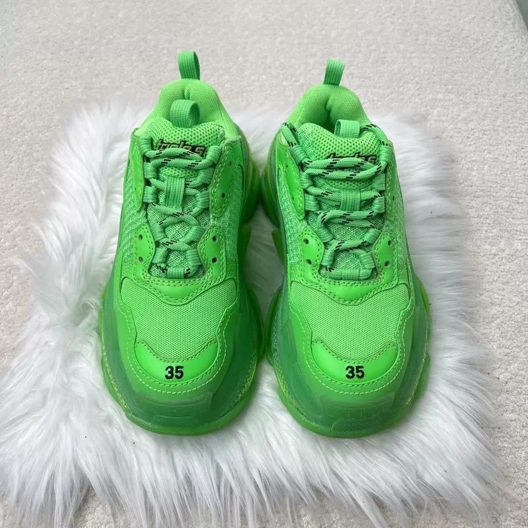 Balenciaga Balenciaga Green Triple S Sneakers Size US 4 / IT 34 - 1 Thumbnail