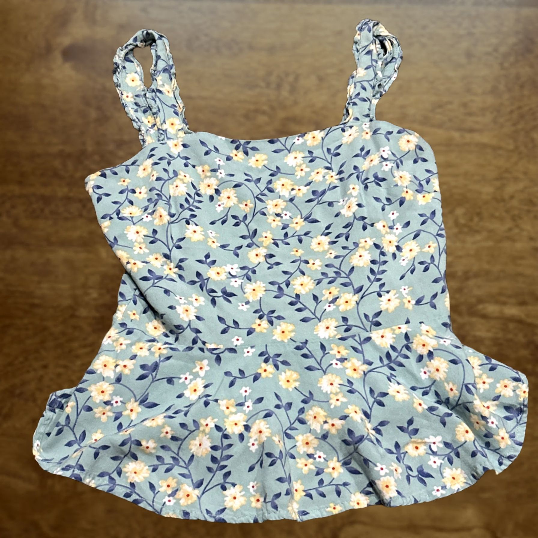 Vintage Miami Floral Blouse Top XS Blue Sleeveless Rayon Blend Women's B9 Size XS / US 0-2 / IT 36-38 - 1 Thumbnail