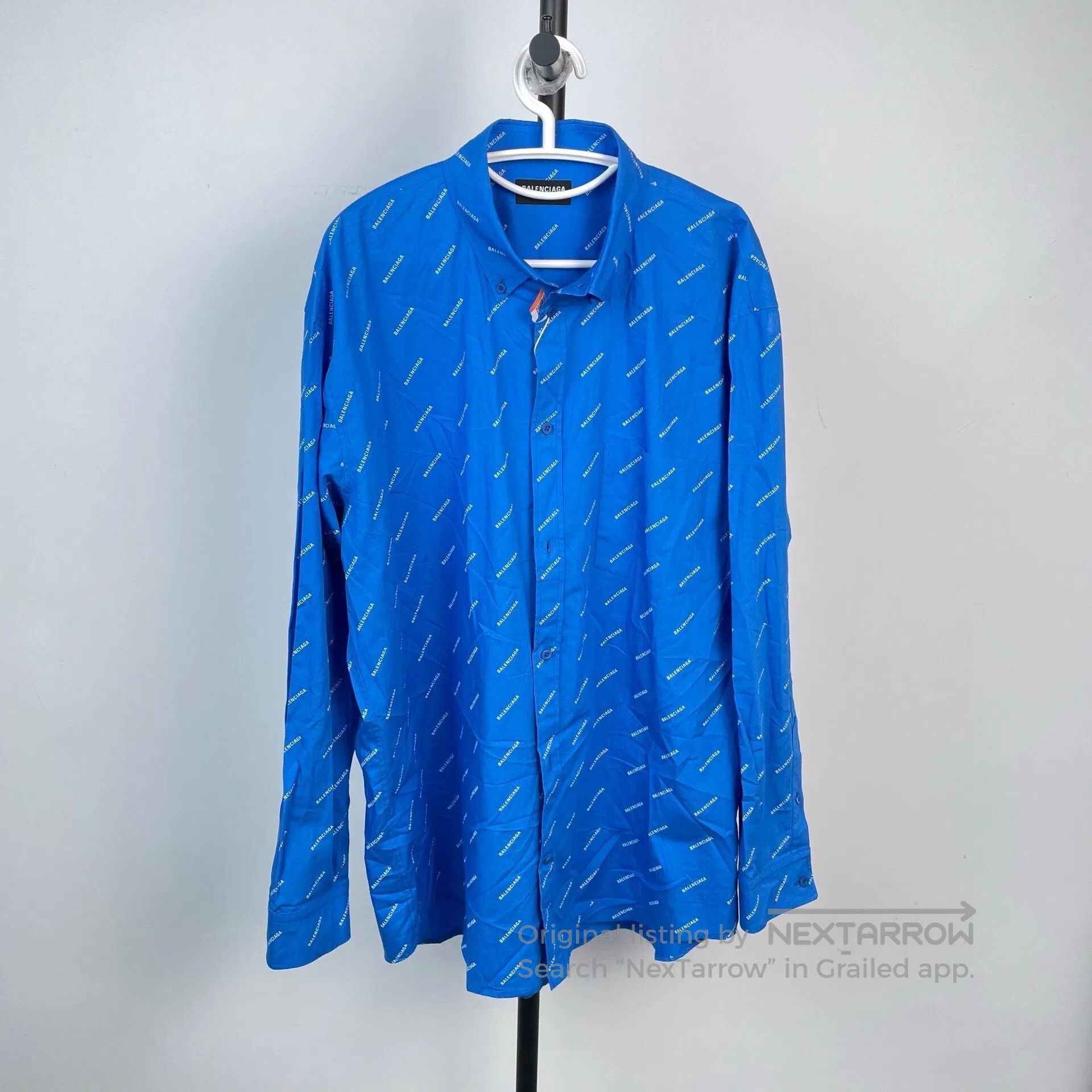 Balenciaga Balenciaga size 41 Blue full print logo single-breasted sh Size US M / EU 48-50 / 2 - 1 Thumbnail
