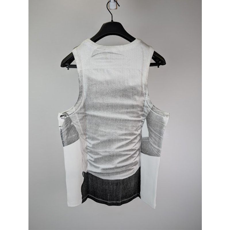 Balmain o1rshd1 Ribbed Tie Print Tank Top in White Size US XL / EU 56 / 4 - 9 Thumbnail