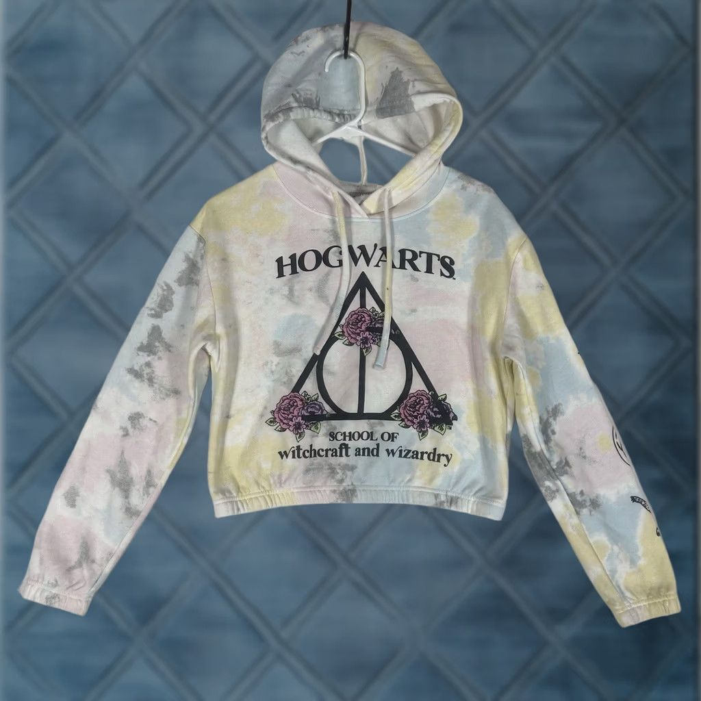 Vintage Harry Potter Hoodie Womens Small Tye Die Deathly Hallows Wizard HP Size S / US 4 / IT 40 - 1 Thumbnail