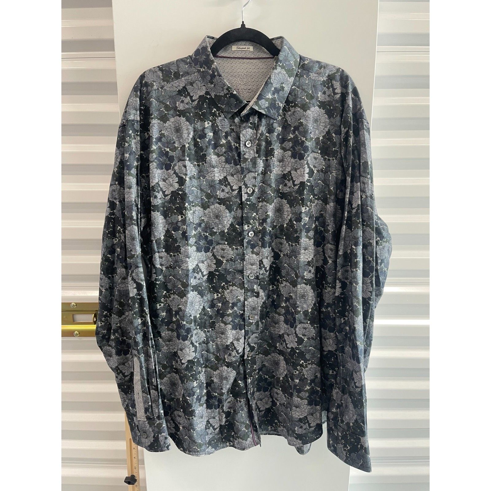 BUGATCHI BUGATCHI FLORAL BUTTON UP SHAPED FIT SHIRT NAVY SZ XL (LABEL Size US XL / EU 56 / 4 - 1 Thumbnail