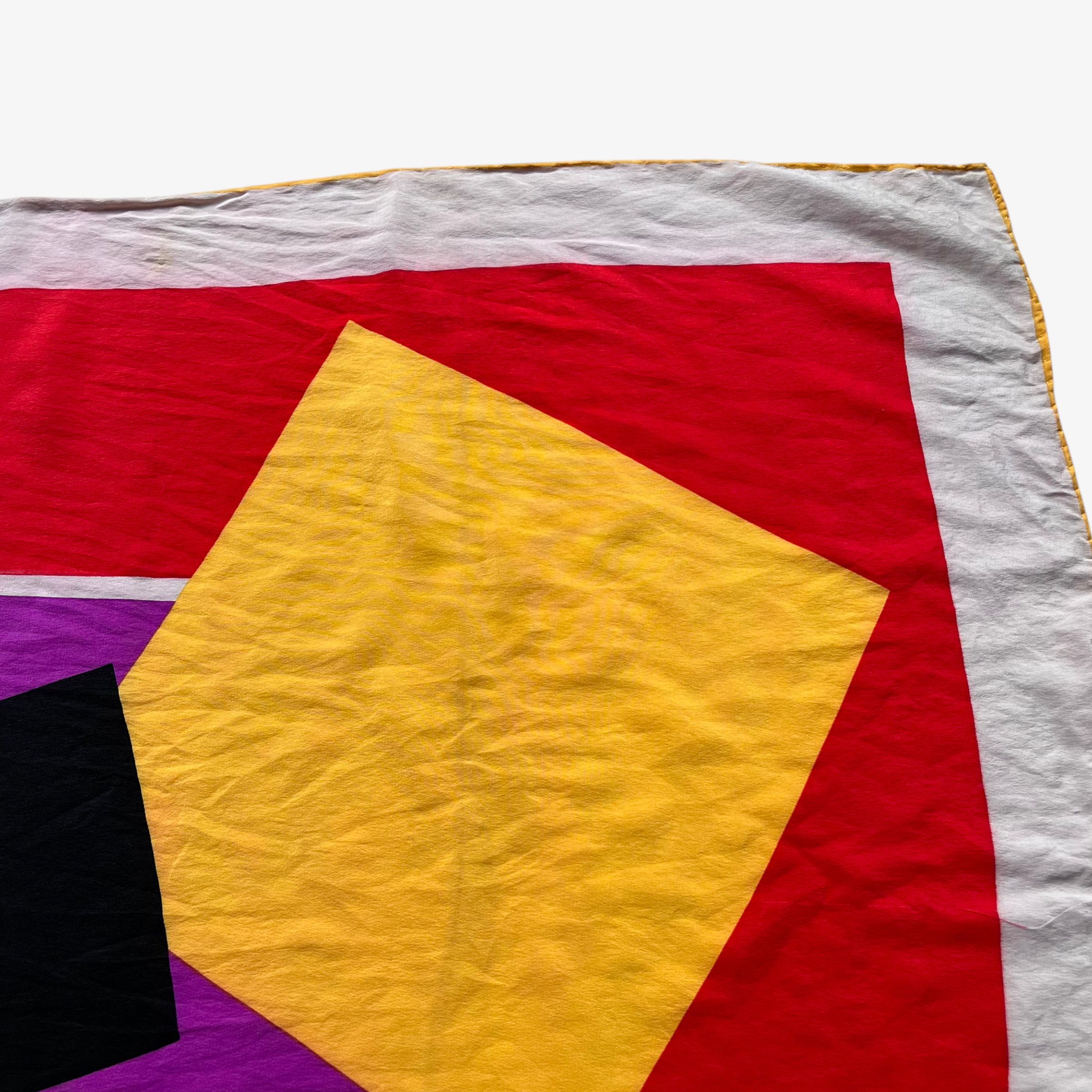 Givenchy Vintage 80s Givenchy Geometric Abstract Print Silk Scarf Size ONE SIZE - 4 Thumbnail
