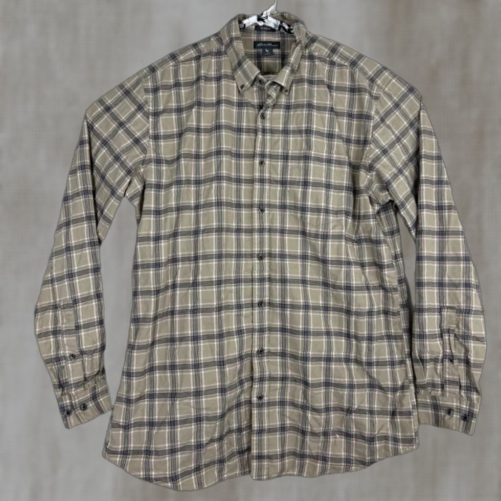 Eddie Bauer Eddie Bauer Mens Large Tall Long Sleeve Button-Down Shirt Plaid Brown LS Relaxed Mens, L Tall, Brown, Eddie Bauer Shirt Size US L / EU 52-54 / 3 - 1 Thumbnail