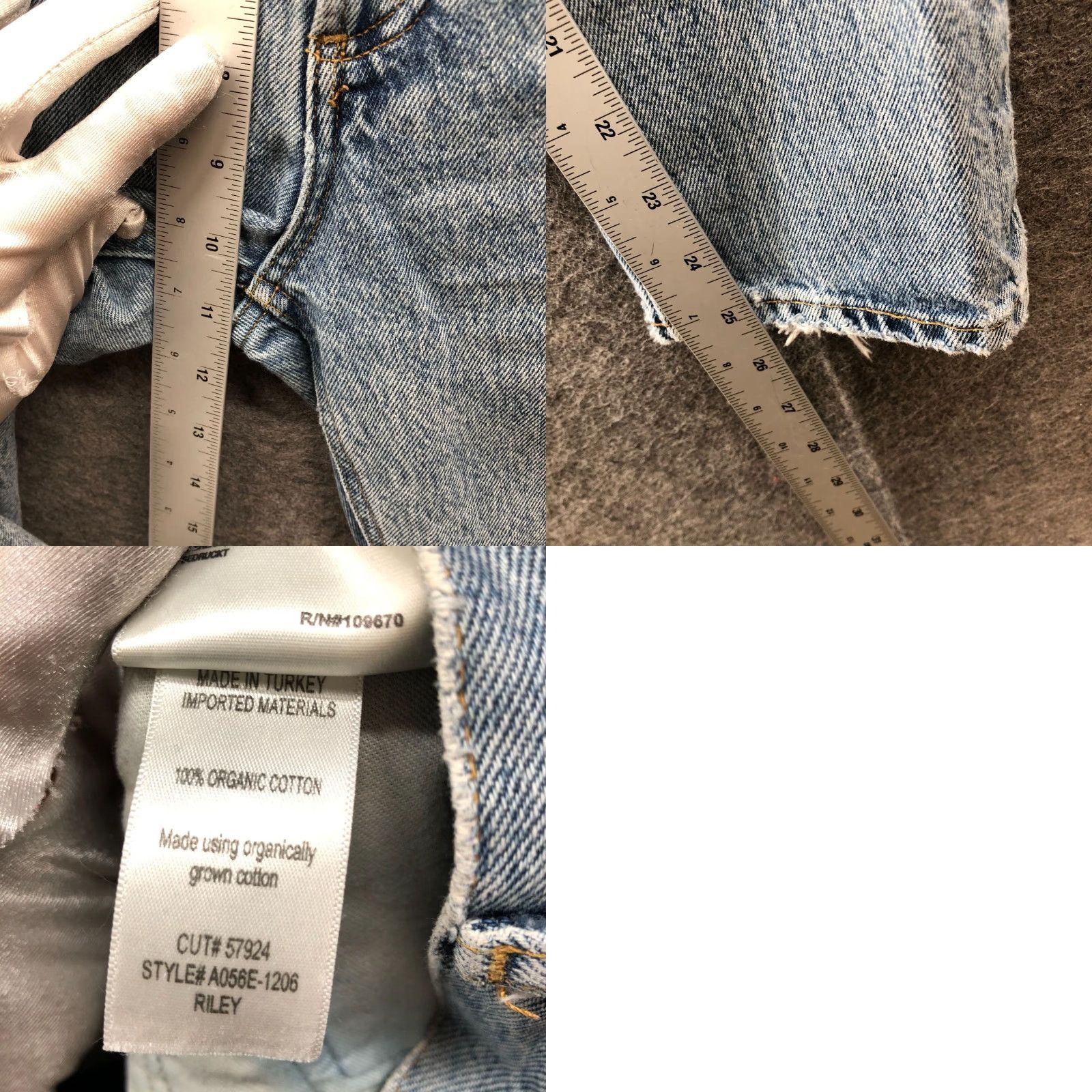 Agolde AGOLDE Riley High Rise Straight Crop Jean Womens 23 Escalate Light Wash Ripped Jeans Denim 5-Pocket Womens Size 40" / US 18 - 8 Thumbnail