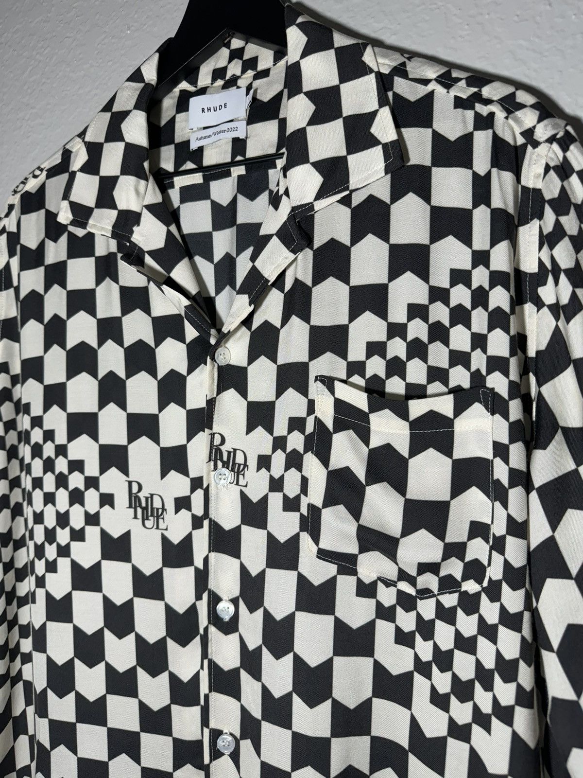 Rhude Rhude Logo Button Up Shirt All Over Print XL Size US XL / EU 56 / 4 - 6 Thumbnail
