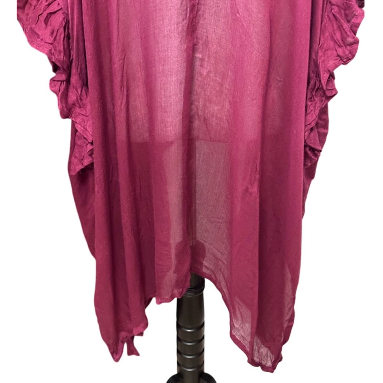 Other Abbeline Cardigan Sweater Dolman Ruffled Sleeves Burgundy OS Size L / US 10 / IT 46 - 7 Thumbnail
