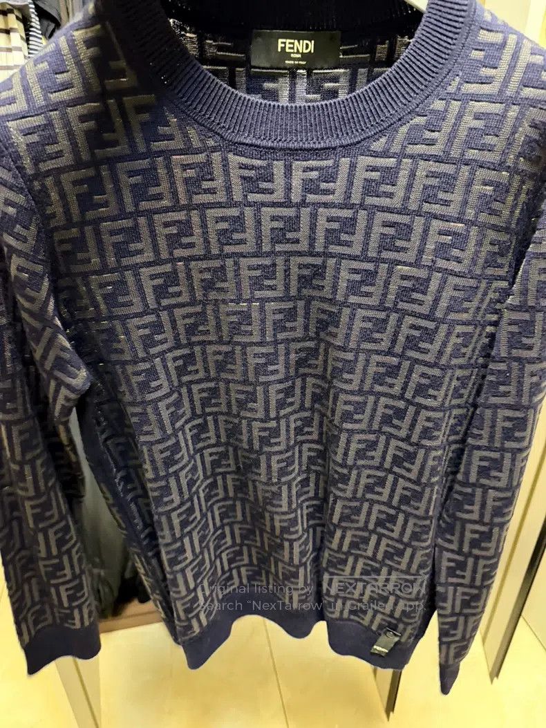 Fendi Fendi Monogrammed knit sweater base layer Size US M / EU 48-50 / 2 - 1 Thumbnail