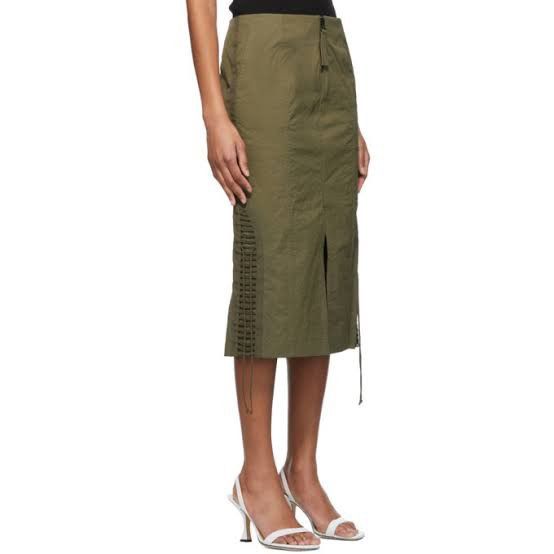 Helmut Lang Helmut Lang Lacing Midi Skirt Size 31" - 2 Thumbnail