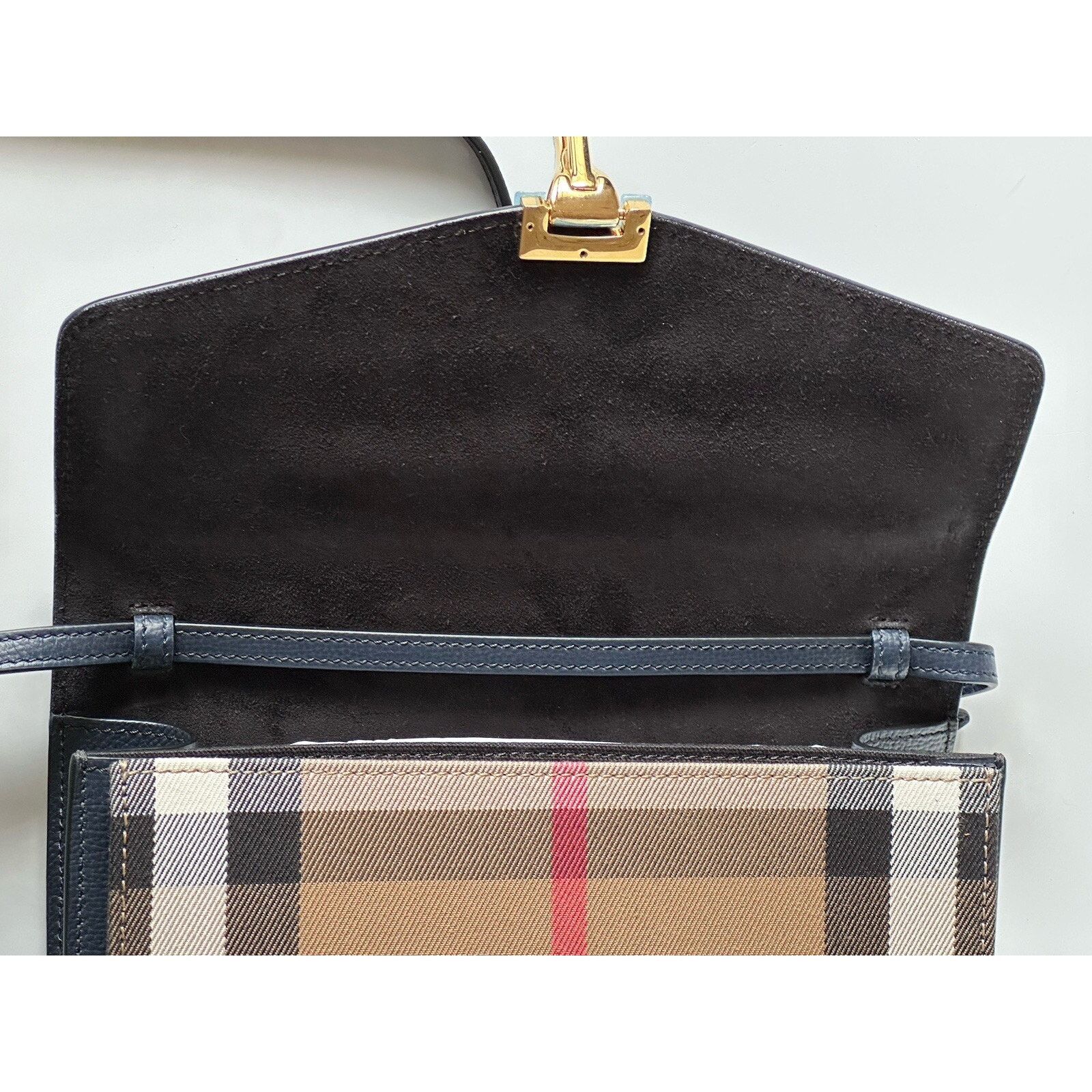 Burberry Burberry Small Macken House Check Derby Bag Blue 39972051 Size ONE SIZE - 10 Thumbnail