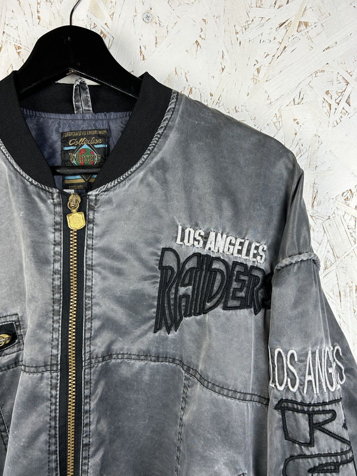 NFL 80s Vintage Los Angeles Raiders NFL Bomber Jacket Grey XL Size US XL / EU 56 / 4 - 2 Thumbnail