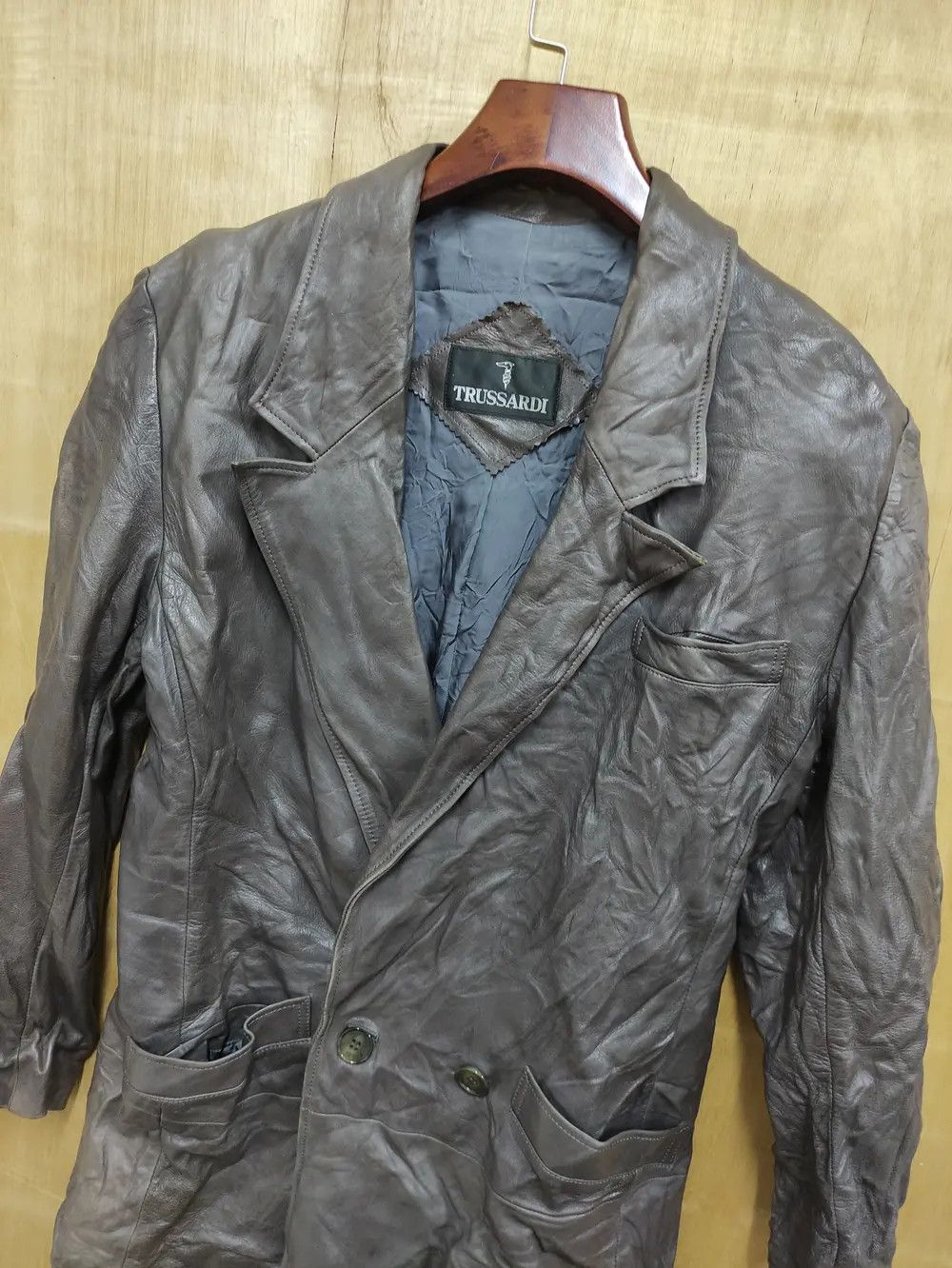 Trussardi TRUSSARDI BLAZER LEATHER JACKET Size US XS / EU 42 / 0 - 8 Thumbnail