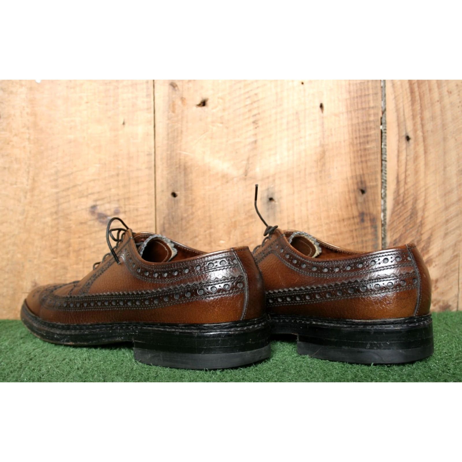 Stacy Adams VINTAGE Roblee Brown Full Grain Leather Longwing Wingtip Brogue Oxfords Sz. 8B Mens Dress Brown Leather Roblee Ro-Flex Brogue Wingtip Shoes 8B Mens Size US 8 / EU 41 - 3 Thumbnail