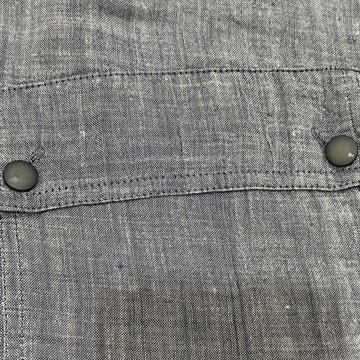 Chloe Miss Chloé Gray Chambray Linen Oversized Button Up Size L / US 10 / IT 46 - 6 Thumbnail