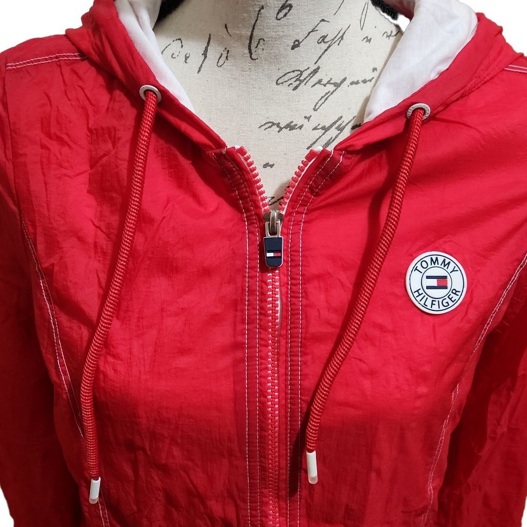 Tommy Hilfiger Tommy Hilfiger Sport Ladies Size Small Red Hooded Windbreake Size S / US 4 / IT 40 - 2 Thumbnail