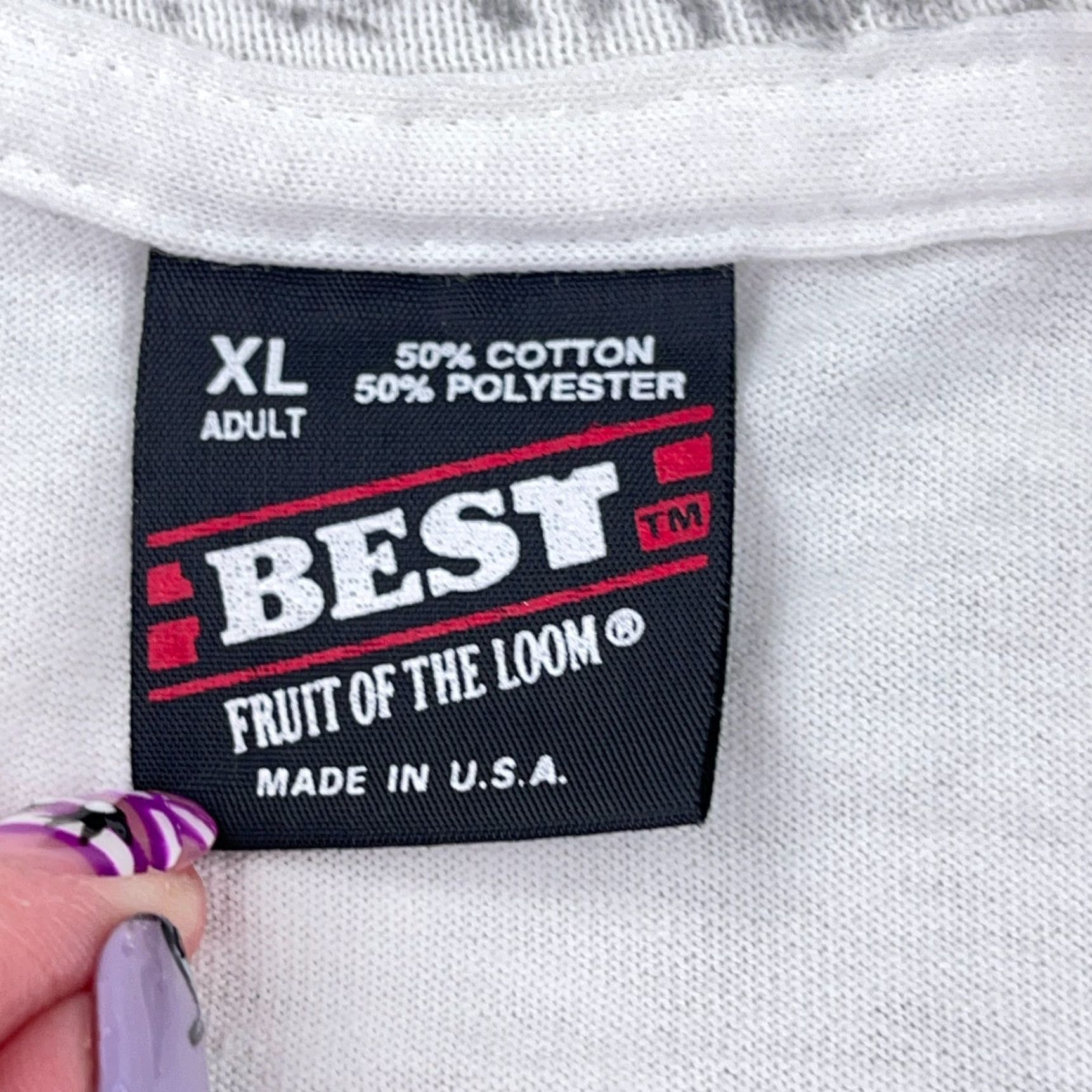 Fruit Of The Loom VINTAGE Jesus Shirt Men XL White Tee Religion Christ God Single Stitch 90s Adult Size US XL / EU 56 / 4 - 3 Thumbnail