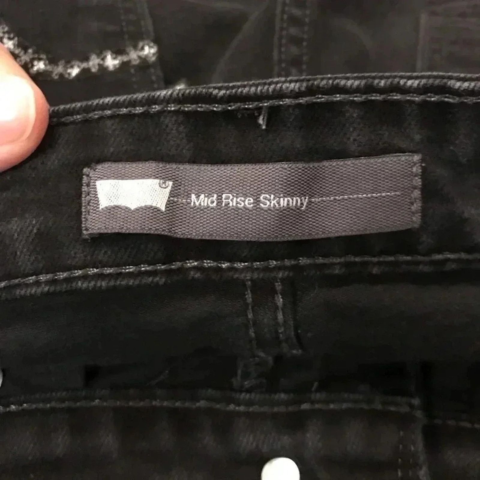 Levi's Levi's Stretch Mid Rise Skinny Black Jeans Womens Size 27" / US 4 / IT 40 - 5 Thumbnail